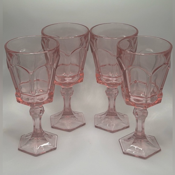 Vintage Fostoria Virginia Pink Water Goblet - Set of 4 - Picture 1 of 8